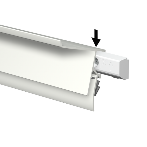 INFO RAIL + BLANC 200 CM (INCLUT MATÉRIEL DE FIXATION, EMBOUTS DE RAIL ET 4X MOUSE MAGNETS BLANC) ARTI TEQ 11 - Cimaise Tableau 