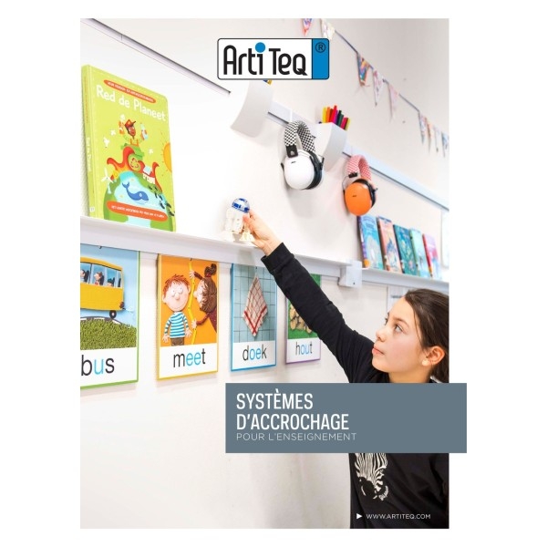 INFO RAIL + BLANC 200 CM (INCLUT MATÉRIEL DE FIXATION, EMBOUTS DE RAIL ET 4X MOUSE MAGNETS BLANC) ARTI TEQ 12 - Cimaise Tableau 