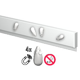 INFO RAIL MAGNÉTIQUES BLANC 200 CM ((INCLUT MATÉRIEL DE FIXATION, ET EMBOUTS DE RAIL) ARTI TEQ 1 - Cimaise Tableau