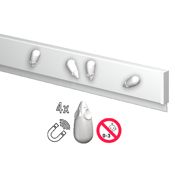 BLANCA MAGNETIC RAIL INFO 200 CM (MATERIAL DE FIXING, Y PACKAGE RAIL) ARTI TEQ 1 - Cimaise Tableau
