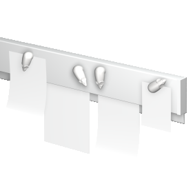 INFO RAIL MAGNÉTIQUES BLANC 200 CM ((INCLUT MATÉRIEL DE FIXATION, ET EMBOUTS DE RAIL) ARTI TEQ 2 - Cimaise Tableau