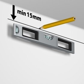 Cimaise contour rail + Clips (Options) ( A coller ou a visse ) - accrochage cimaise tableau artiteq ARTI TEQ 2 - Cimaise Tableau
