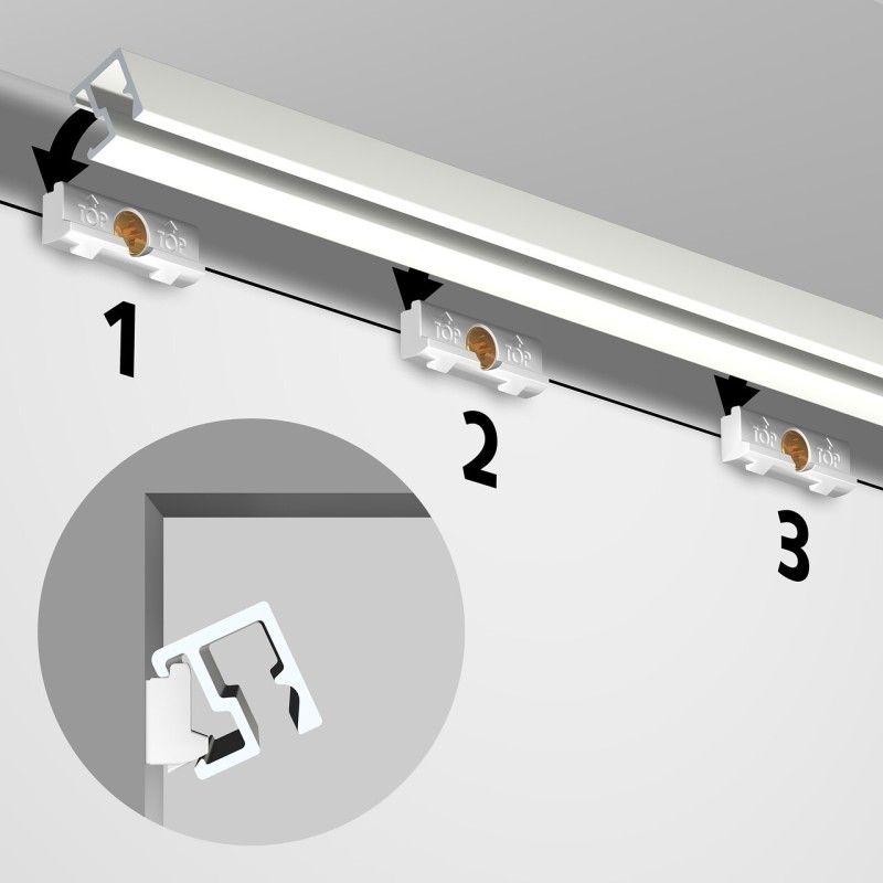 Cimaise contour rail + Clips (Options) ( A coller ou a visse ) - accrochage cimaise tableau artiteq ARTI TEQ 7 - Cimaise Tableau