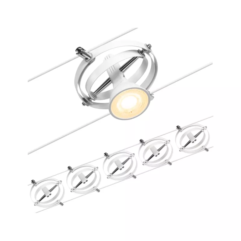 CorDuo Gimbal-Kabelsystem Basis-Kit GU5, 3 max. 5x10W 230/12V Mattweiß PAULMANN 68 - Cimaise Tableau 