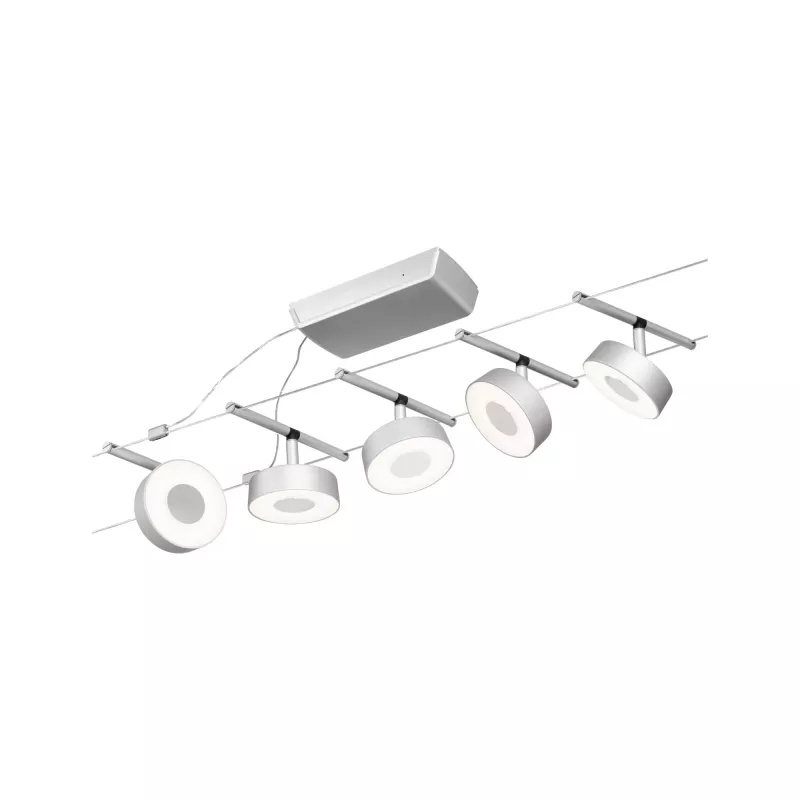 Kit básico de sistema de cable circular LED CorDuo 5x180lm 5x5W 3000K 230/12V PAULMANN 92 - Cimaise Tableau 