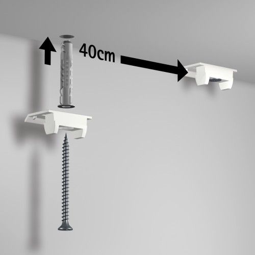 Clips de montaje para carriles ( x 6) + tornillos y caballos ARTI TEQ 2 - Cimaise Tableau