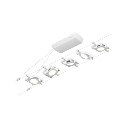 Kit base para sistema de cable LED MacLED CorDuo 5x250lm 5x4.5W 3000K 230/12V Blanco