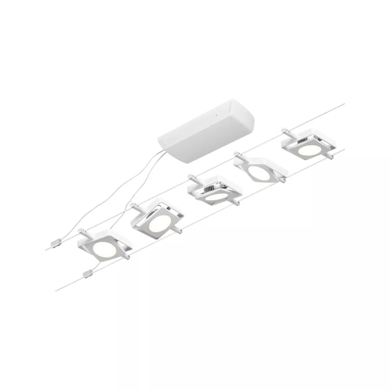 Kit base para sistema de cable LED MacLED CorDuo 5x250lm 5x4.5W 3000K 230/12V Blanco