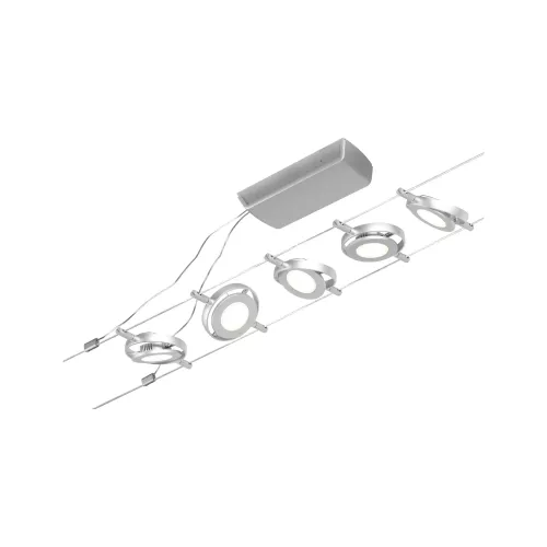,Sistema LED CorDuo en cables RoundMac Kit básico 5x200lm 5x4,5W 3000K 230/12V Cromo mate,,,