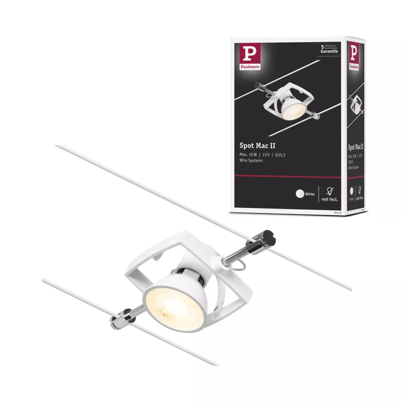 CorDuo Mac II Kabelsystem Einzelsteckdose GU5, 3 max. 10W 12V Mattweiß