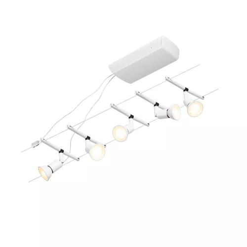 ,Kit básico de sistema de cable de sal CorDuo GU5,,3 máx. 5x10W 230/12V Blanco esmerilado,,,