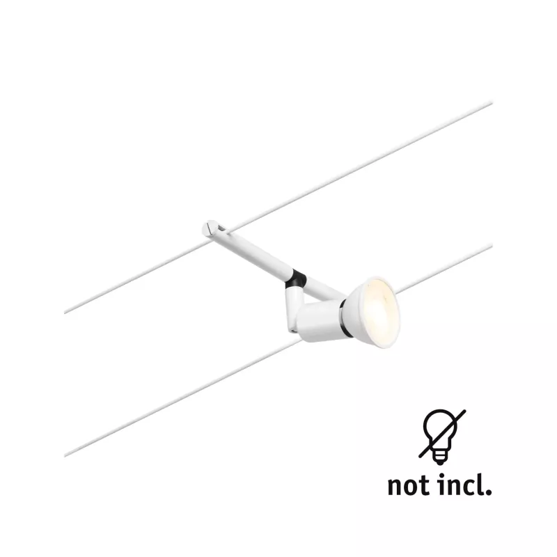CorDuo Einzel-Salzflecken-Kabelsystem GU5, 3 max. 10W 12V Mattweiß
