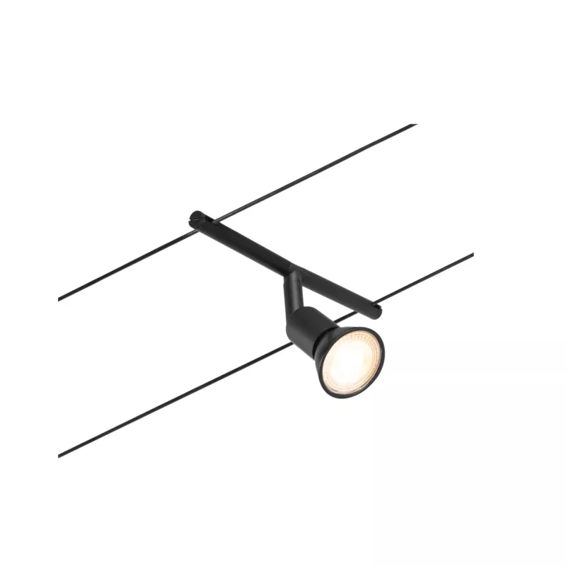 Sistema de cables individuales CorDuo Salt Spot GU5, 3 máx. 10W 12V Negro mate PAULMANN 19 - Cimaise Tableau 