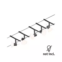 CorDuo Sheela GU5 Basis-Kit mit Kabeln, 3 max. 5x10W 230/12V Mattschwarz - système d'accrochage et décoration - détail 1