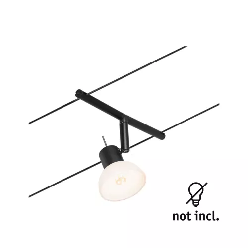 Sistema de cables individuales CorDuo Sheela para focos GU5, 3 unidades, máx. 10 W, 12 V, negro mate.