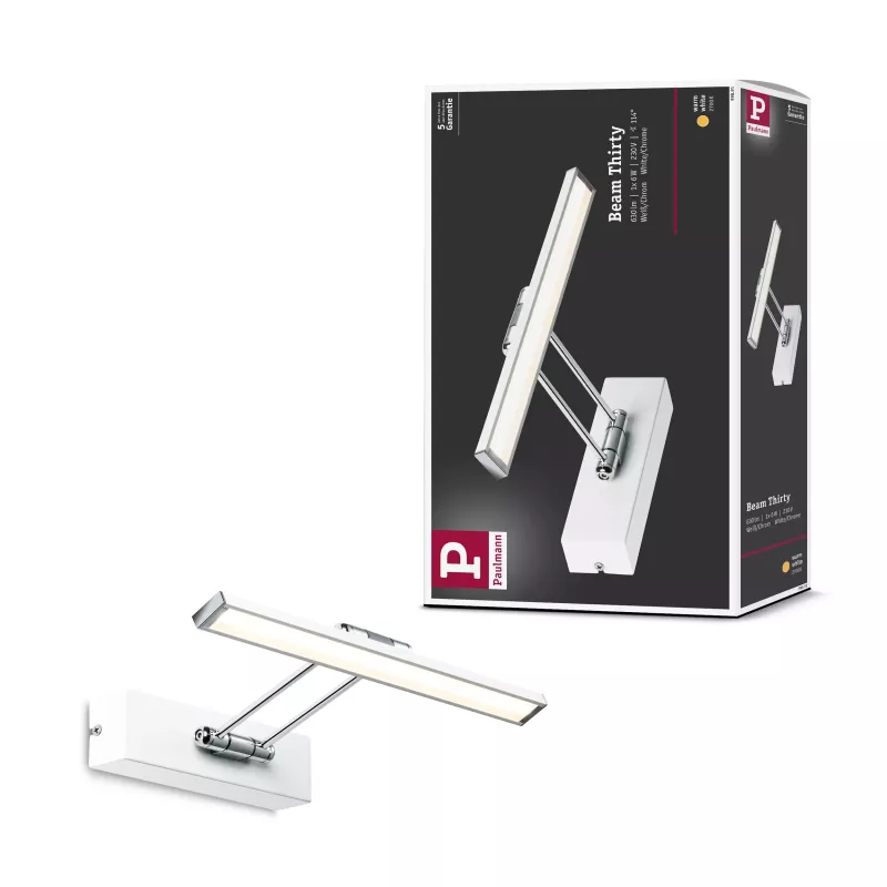 Lámpara LED para galería de fotos, haz de luz de 2700 K, 450 lm, 230 V, 5 W, blanca. PAULMANN 15 - Cimaise Tableau 