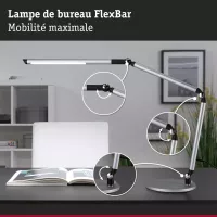LED Schreibtischlampe mit 3-stufiger Dimmfunktion, FlexBar, weißem Schalter, 700 lm, 9,5 W, Silber - système d'accrochage et décoration - détail 6