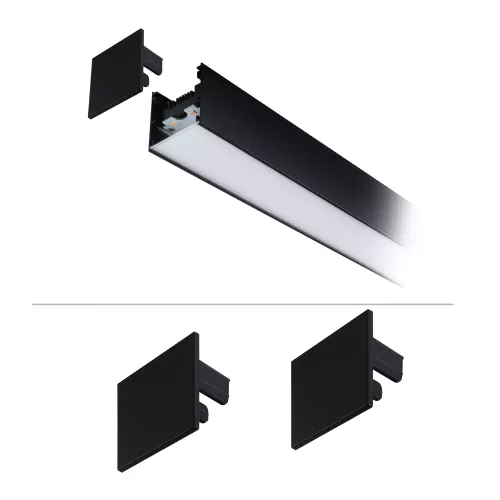 Kit de 2 tapas de extremo para accesorios Linion, material plástico negro mate. PAULMANN 5 - Cimaise Tableau 