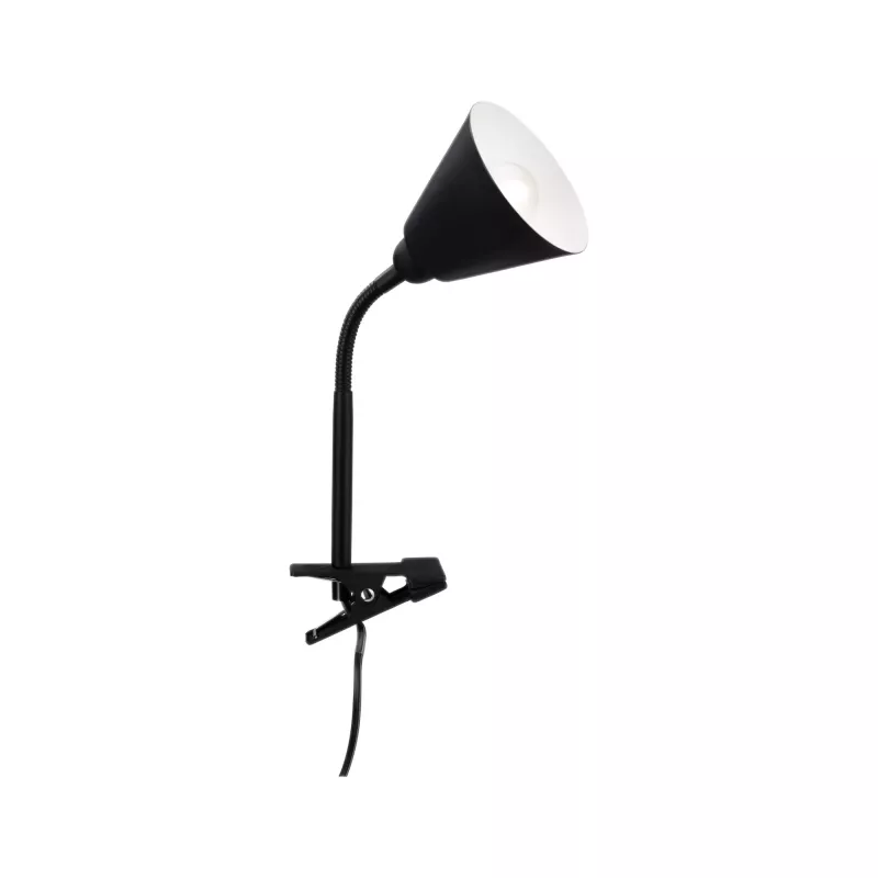 Pinza de contacto Vitis, interruptor de cable con brazo flexible, color negro, 230 V, casquillo E14