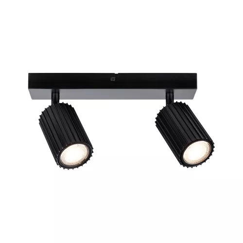 Lirena GU10 spotlight, max. 2x10W, matte black metal