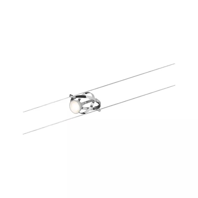 Sistema de cable cardán, kit base GU5, 3 máx. 8x10W regulable 230/12V, cromo mate