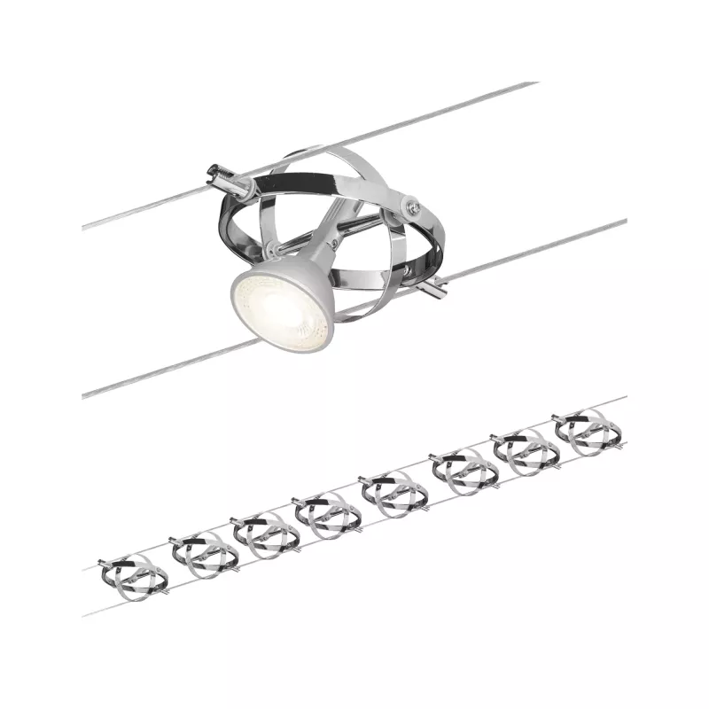 ,Système sur câbles Cardan Kit de base GU5,,3 max. 8x10W gradable 230/12V Chrome mat,,,