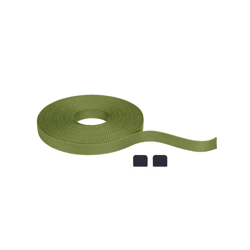 Cinta textil ULine de 10 m, color verde cobre, de dacrón.