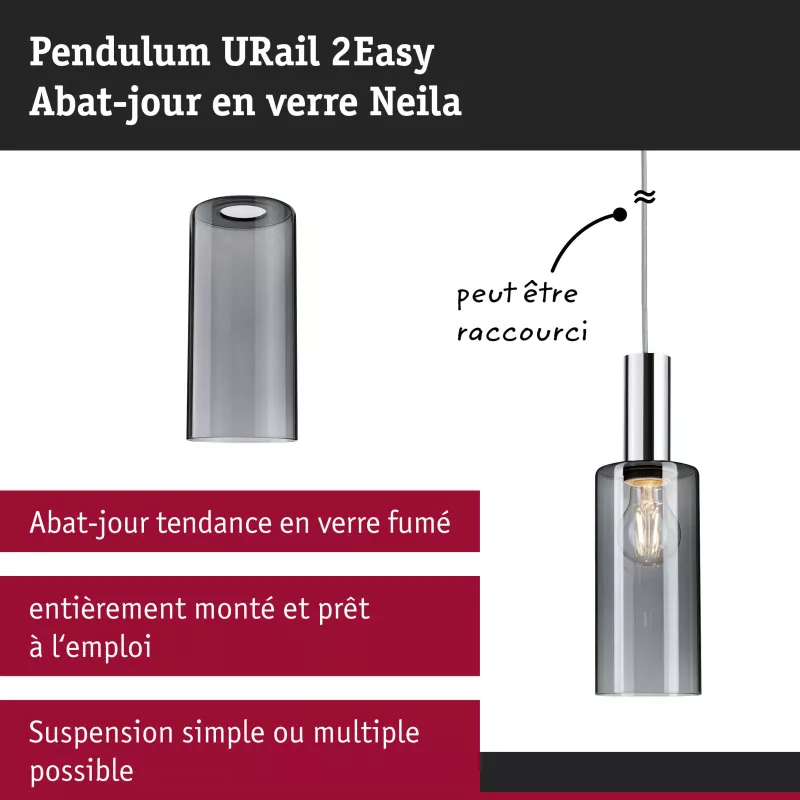 URail Abat-jour 2Easy Raja 100mm Verre