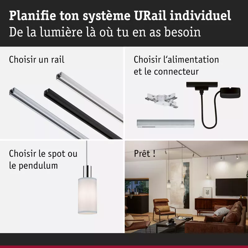 URail Abat-jour 2Easy Valerio 100mm PAULMANN 23 - Cimaise Tableau 