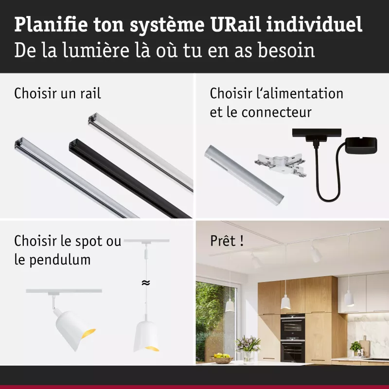 ,URail Lampenschirm DecoSystems Alvaro 144mm Weiß,, Gold, PAULMANN 16 - Cimaise Tableau 