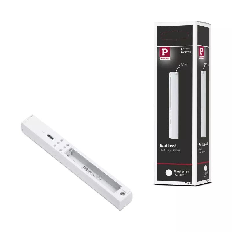 URail Alimentation électrique Fin 161x18mm max. 1000W Blanc signal