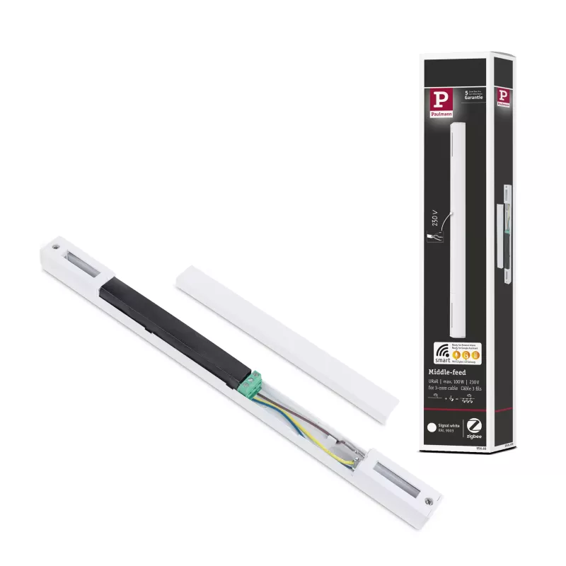 URail Alimentation électrique Zigbee 3.0 Alimentation centrale 304x21mm max. 100W Blanc signal PAULMANN 24 - Cimaise Tableau 