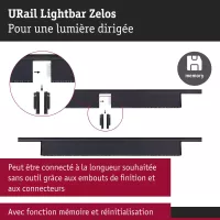 URail Lightbar 3-Step-Dim Zelos 1050lm 10W 3000K gradable 230V - système d'accrochage et décoration - détail 4