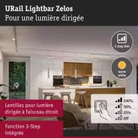 URail Lightbar 3-Step-Dim Zelos 1050lm 10W 3000K gradable 230V Blanc signal - système d'accrochage et décoration - détail 4