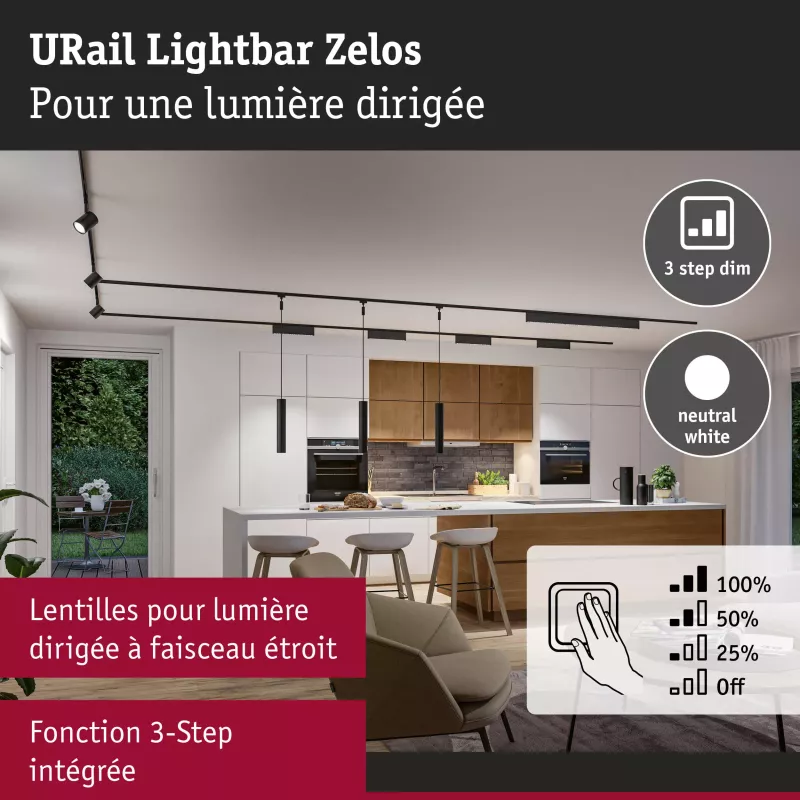 URail Lightbar 3-Step-Dim Zelos 1100lm 10W 4000K gradable 230V