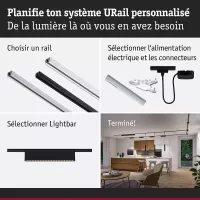 URail Lightbar 3-Step-Dim Zelos 1100lm 10W 4000K gradable 230V - système d'accrochage et décoration - détail 5
