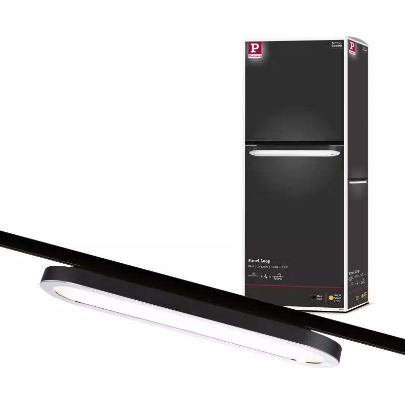 ,URail Panneau Loop 480lm 7W 2700K 230V Noir mat,,, PAULMANN 12 - Cimaise Tableau 