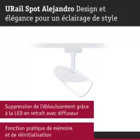 URail Track spotlight 3-Step-Dim Alejandro 800lm 10W 3000K dimmable 230V Signal white - système d'accrochage et décoration - détail 7