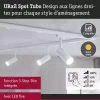 URail Spot sur rail 3-Step-Dim Tubo Spot individuel 150lm 4W 3000K gradable 230V Blanc signal - système d'accrochage et décoration - détail 6