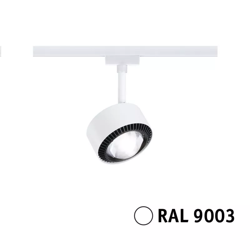 URail Spot sur rail Aldan Spot individuel 470lm 8W 4000K gradable 230V Blanc signal