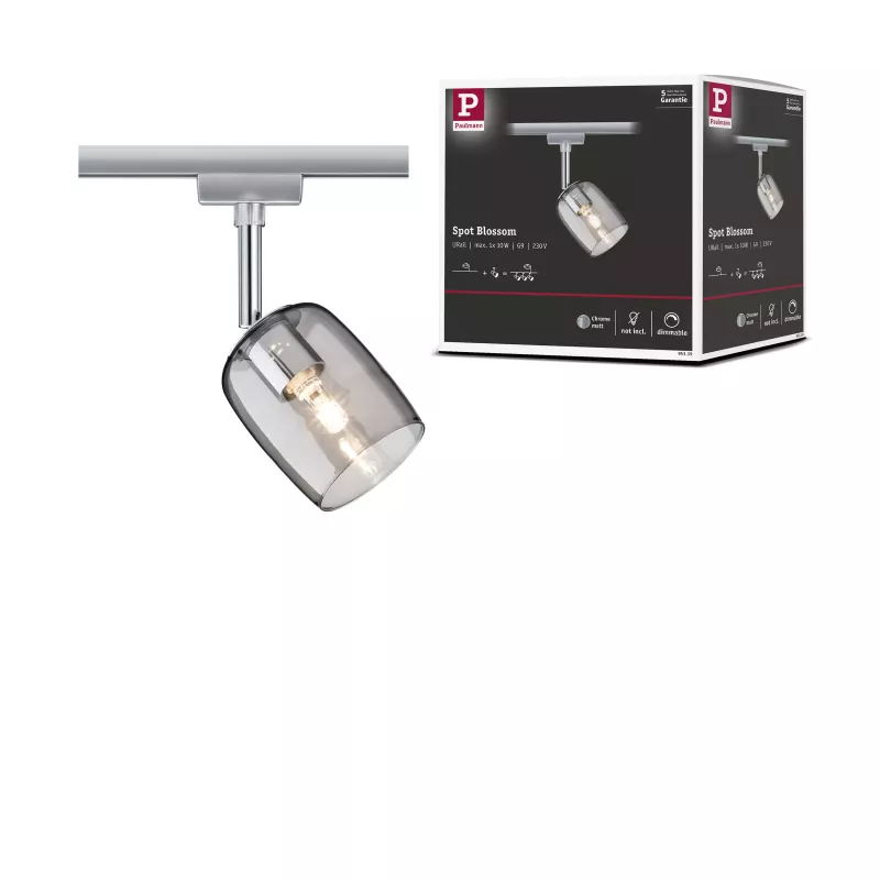 ,URail Spot sur rail Blossom Spot individuel G9 max. 10W gradable 230V Chrome mat,, Verre, PAULMANN 10 - Cimaise Tableau 