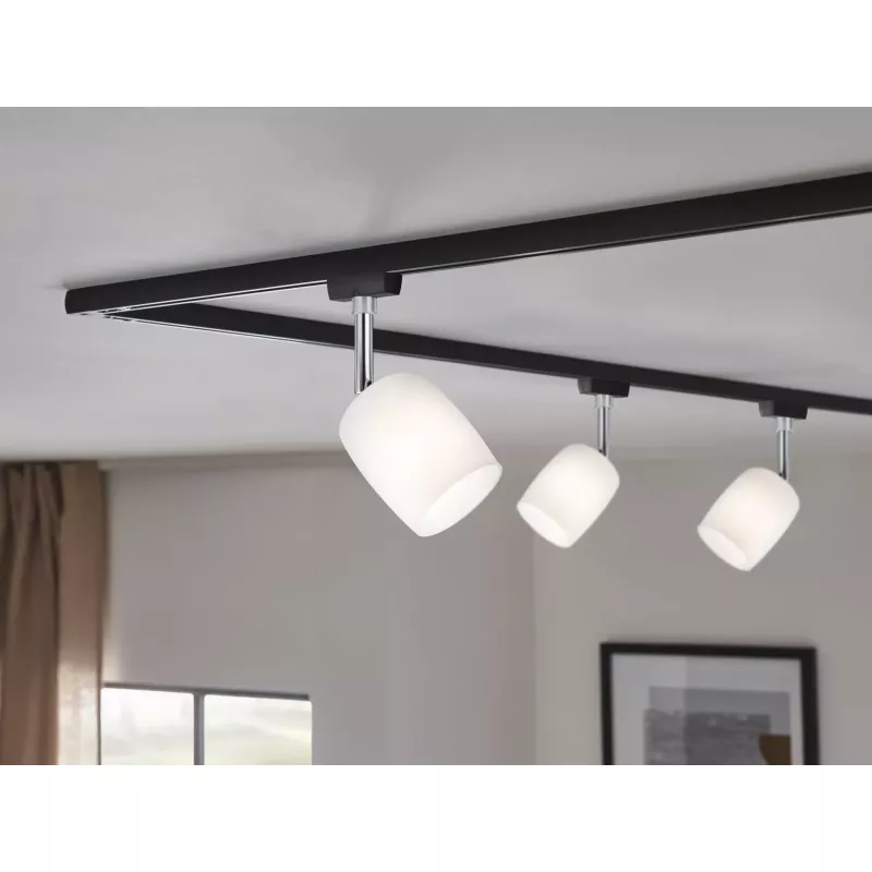 Foco individual URail Spot para riel Blossom G9, máx. 10 W, regulable, 230 V, negro mate.