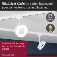 URail Spot sur rail Circle 180lm 5W 3000K gradable 230V Blanc signal - système d'accrochage et décoration - détail 6