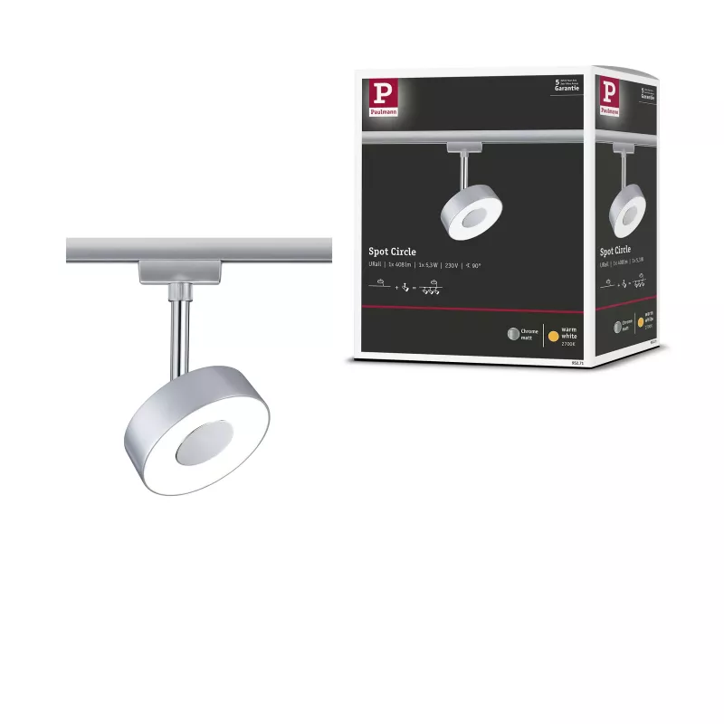 ,URail Spot sur rail Circle 250lm 5,,3W 2700K 230V,