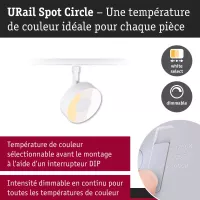 URail Spot sur rail Circle 250lm 5W 2700 - 4000K gradable 230V Blanc signal - système d'accrochage et décoration - détail 7