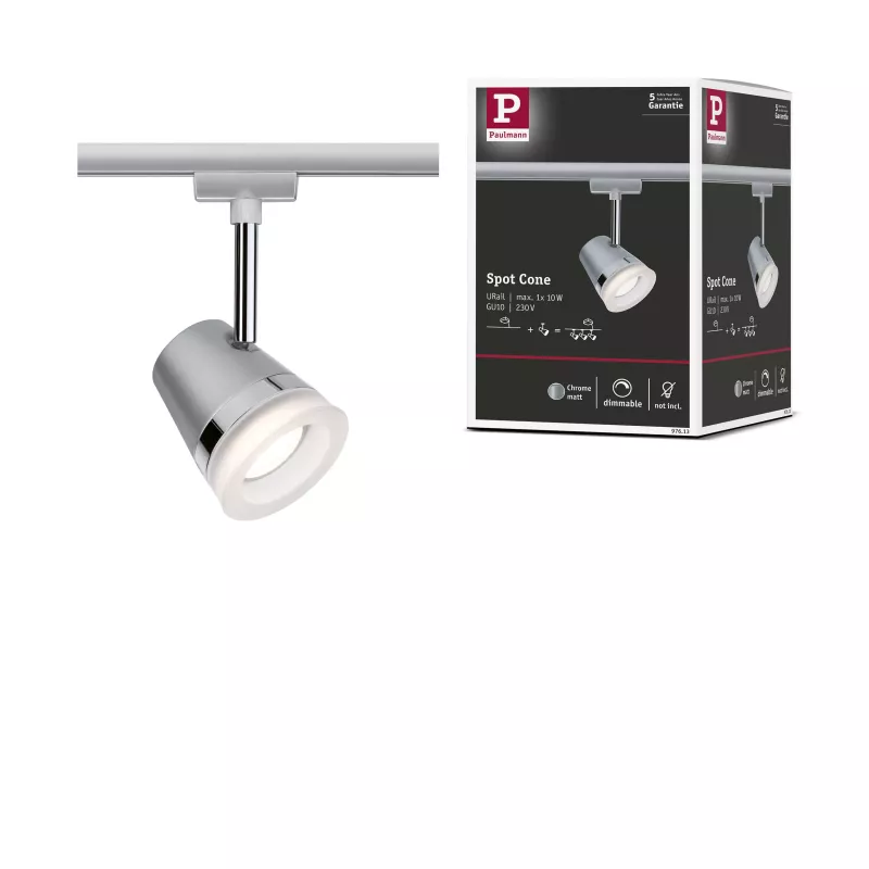 ,URail Spot auf Schiene Cone Spot einzeln GU10 max. 10W dimmbar 230V Mattchrom,,, PAULMANN 16 - Cimaise Tableau 