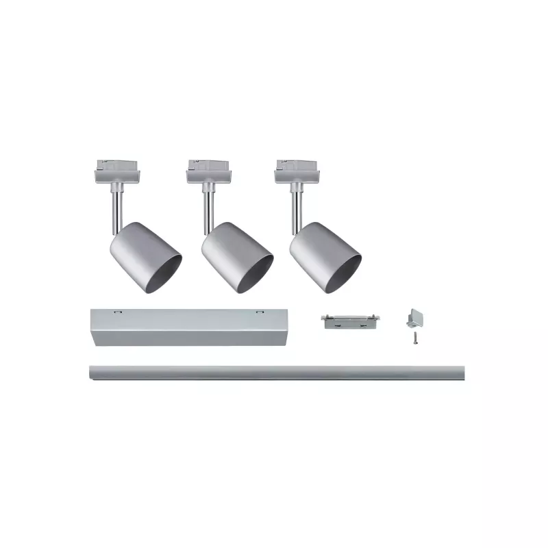 ,Urail Track foco Cubierta Kit básico GU10 máx. 3x10W regulable 230V Cromo mate,,,