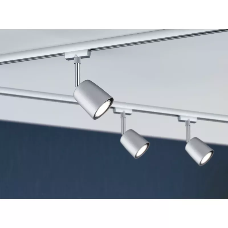 ,URail Spot sur rail Cover Kit de base GU10 max. 3x10W gradable 230V Chrome mat,,,
