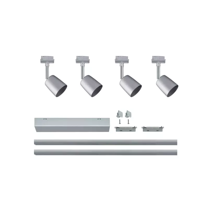 ,Urail Track foco Cubierta Kit básico GU10 máx. 4x10W regulable 230V Cromo mate,,,