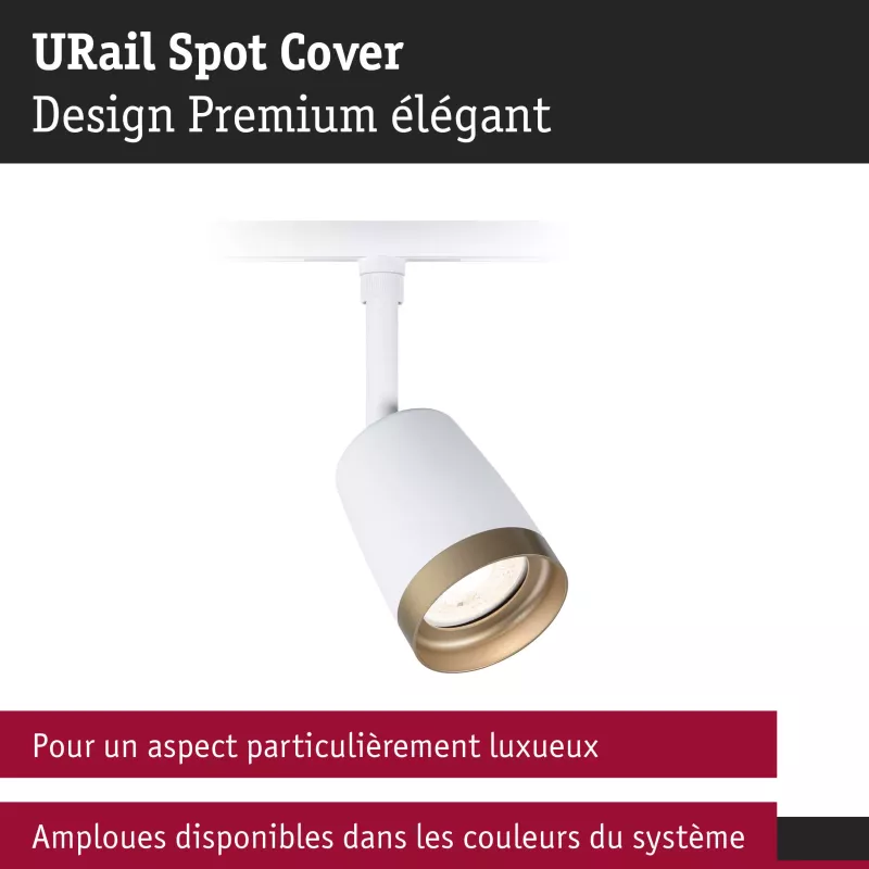 ,URail Spot sur rail Cover Spot individuel GU10 max. 10W 230V Blanc signal,, Doré,